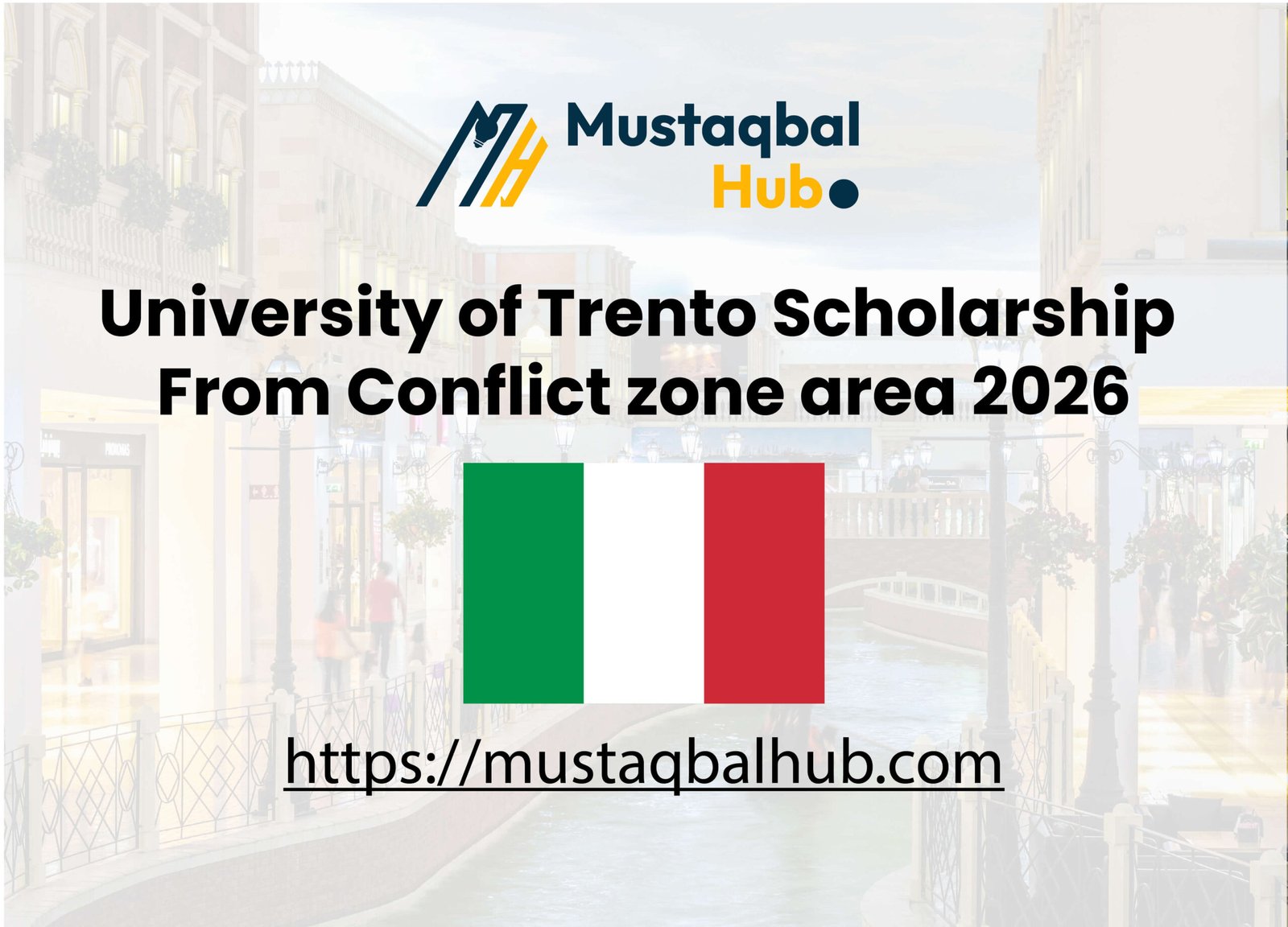 University of Trento Scholarship From Conflict zone area 2026